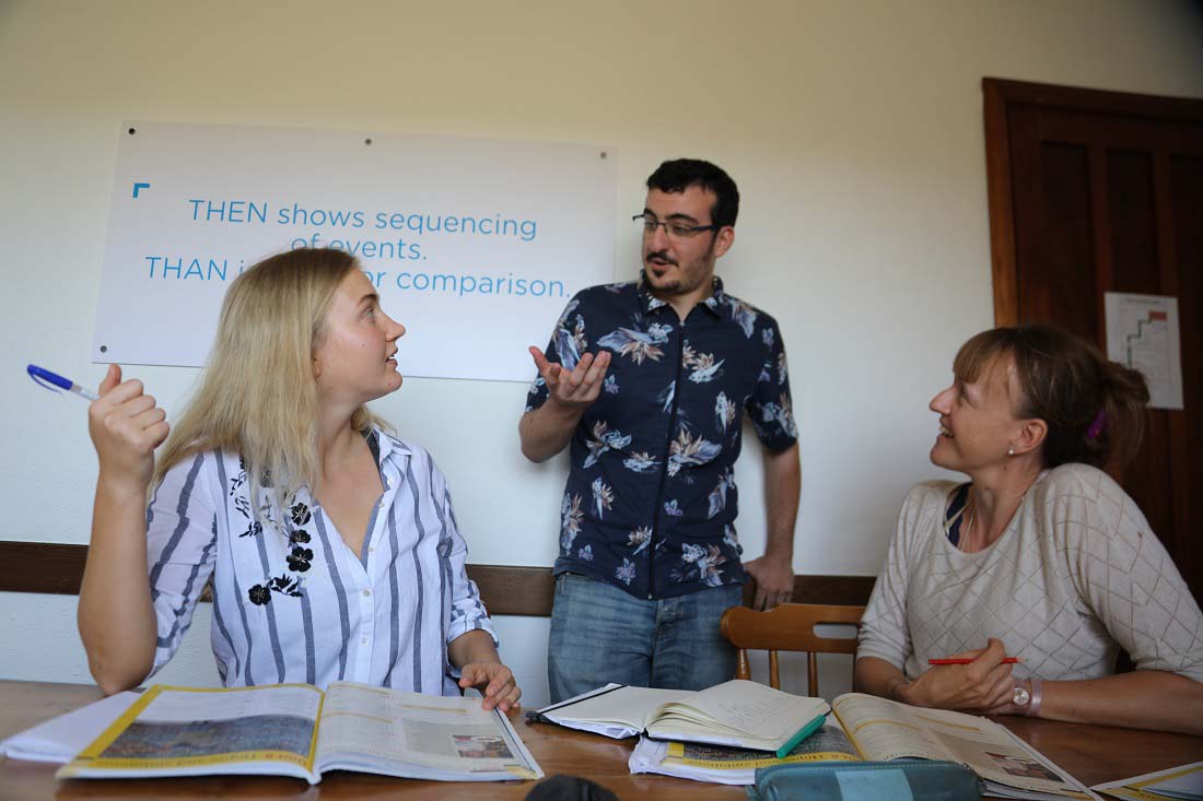 students and their teacher at BELS Gozo