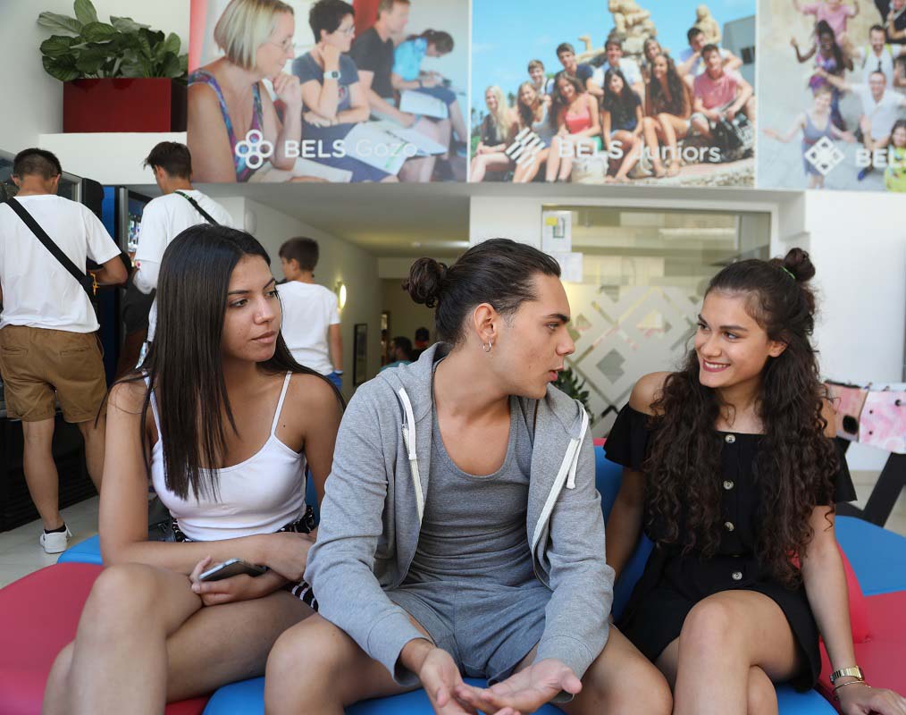 young adults during their break in our Malta school