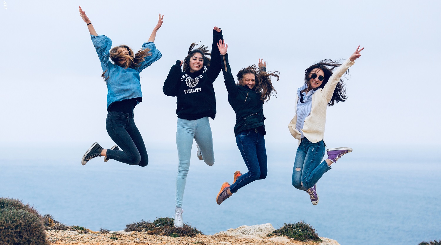 language school students having fun during an activity in Malta